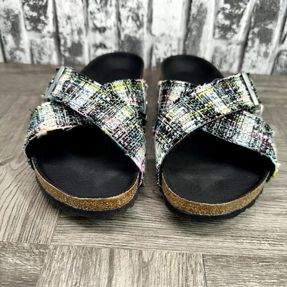 Birkenstock Siena Rivot Logo Festive Weave EURO 38/Women 7 Plaid Slide Sandals - Picture 4 of 8